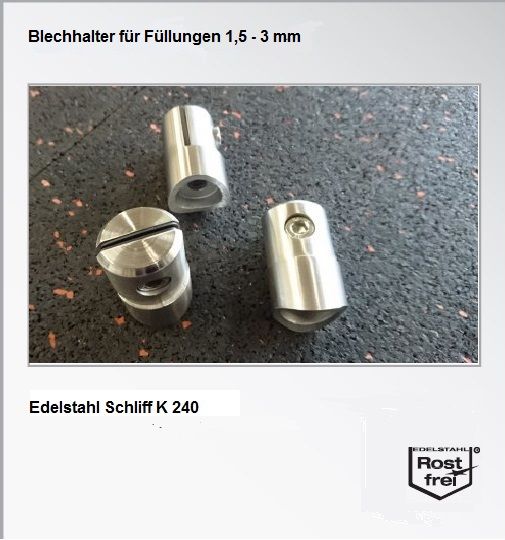 Blechhalter für Füllungen 1,5-3mm