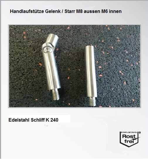 Handlaufstütze Gelenk Starr aussen M6 innen